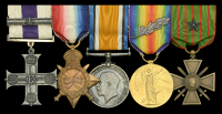 A Great War ‘Battle of Passchendaele’ M.C. and ‘Western Front’ Second Award Bar group of five awarded to...