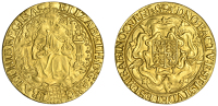 Elizabeth I (1558-1603), Sixth issue, Sovereign, mm. tun, back of throne decorated with annulets, pillars decorated...