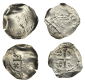 Henry II (1154-1189), Class A (N 952; S 1337), A (2), both Canterbury, Ricard?, [–––]ard : [––––],...