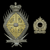 Corps of Guides, Punjab Frontier Force, Officer’s Pouch Badge.
A good and scarce pre-1876 silver and gilt example...