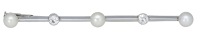 An early 20th century pearl and diamond bar brooch, French, the knifewire set with pearls and old brilliant-cut...