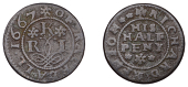 LANCASHIRE, Rochdale, Richard Kenion, Halfpenny, 1667, 2.27g/12h (N –; BW. 112). About fine, scarce	 £60-£80