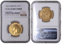 George IV (1820-1830), Proof Two Pounds, 1826, edge septimo, 15.95g/6h (Hill T16; WR 228; S 3799). Good extremely...