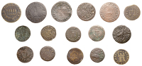 NORTHAMPTONSHIRE, Aynho, Thomas Norris, Halfpenny, 1.03g/6h (Waddell 2; N 3362b, this piece; BW. 2); Brackley, John...