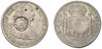 Merchant Issues - silver, Scotland, RENFREWSHIRE, Hurlet, J. & J. W–, a MEXICO, Charles IIII, 8 Reales, 1795fm,...