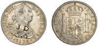 Merchant Issues - silver, Uncertain, Uncertain locality, a MEXICO, Charles IIII, 8 Reales, 1804th, Mexico City, obv....