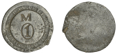 Merchant Issues - copper, Scotland, LANARKSHIRE, New Lanark, Lanark Mills, a copper Halfpenny (?), countermarked...