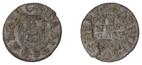 NORTHUMBERLAND, Newcastle-upon-Tyne, Charles Barker and Gabrill Fulthorp, Farthing, 0.86g/3h (N 3486; BW. 1). Broken...