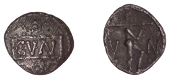 British Iron Age, CATUVELLAUNI, Cunobelin (AD 8-41), silver Unit, Walker type, cvn in panel, ringed pellet above and...