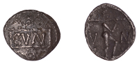 British Iron Age, CATUVELLAUNI, Cunobelin (AD 8-41), silver Unit, Walker type, cvn in panel, ringed pellet above and...