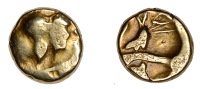 British Iron Age, REGNI, Early Uninscribed issues, gold Quarter-Stater, Sills Insular type, crescent with...