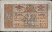 Bank of Scotland, £20, 15 December 1913, serial number 9/D 4980, Macdonald signature, pinholes at centre,...