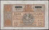 Bank of Scotland, £5, 24 November 1939, serial number 4/O 5602, Elphinstone and Macfarlane signatures, annotation...