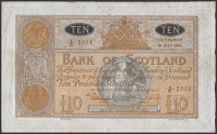 Bank of Scotland, £10, 16 July 1942, serial number 4/C 7221, Elphinstone and Crawford signatures, small pinhole at...