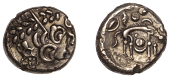 British Iron Age, ICENI, Uninscribed issues, gold plated Stater, British Ja [Norfolk Wolf type], degraded head of...