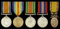 A scarce Great War Romanian Medal for Bravery and Loyalty 3rd Class group of five awarded to Private G. W. Butler,...