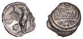 British Iron Age, ATREBATES and REGNI, Verica (AD 10-40), silver Unit, Eagle type, comf in tablet, scroll-like...