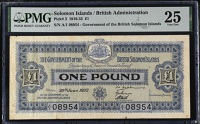 Government of the British Solomon Islands, £1, 30 June 1932, serial number A/1 08954, Ashley, Johnson and Knibbs...