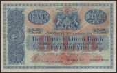 British Linen Bank, £5, 21 September 1921, serial number M/4 16/382, two manuscript signatures, pressed, but...