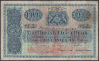 British Linen Bank, £5, 13 February 1925, serial number U/4 3/347, two manuscript signatures, fine
PMS BL 60, Pick...