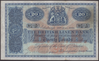 British Linen Bank, £20, 29 June 1940, serial number C/4 4/67, printed signature of Dempster and manuscript...