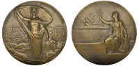 U.S.A./FRANCE, Restauration de San Francisco [Restoration of San Francisco], 1906, a bronze medal by L.-A. Bottée,...