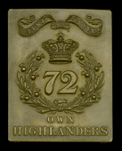 72nd (Duke of Albany’s Own) Highlanders, Other Ranks Cross Belt Plate. A good quality die-stamped brass example,...