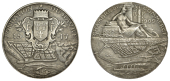 FRANCE, Chambre de Commerce, Le Havre, 1909, a silver medal by L.-A. Bottée, arms above plan of the medieval city,...