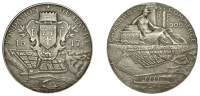FRANCE, Chambre de Commerce, Le Havre, 1909, a silver medal by L.-A. Bottée, arms above plan of the medieval city,...