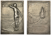 FRANCE, Office National du Tourisme [National Tourist Office], 1924, a plated bronze award plaque by R.-R.-A....