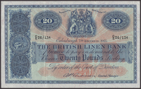 British Linen Bank, £20, 7 December 1955, serial number C/5 06/134, Anderson Signature, a solid good very fine
PMS...