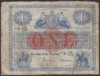 Union Bank of Scotland, £1, 6 April 1905, serial number A 142/496, printed Wood signature and one manuscript...