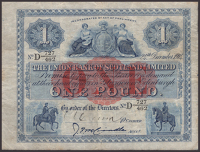 Union Bank of Scotland, £1, 24 December 1914, serial number D 727/462, McCrindle signature and one additional...