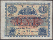Union Bank of Scotland, £1, 1 October 1921, serial number A539237, Hird and McCrindle signatures, pressed about...