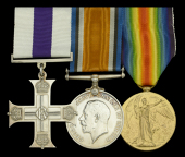 A Great War ‘Bullecourt’ M.C. group of three awarded to Captain A. H. Drake, 8th Battalion, Devonshire Regiment,...