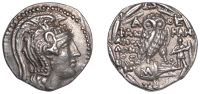 ATTICA, Athens, ‘new style’, Tetradrachm, struck 111-110 under the  magistrates Phanokles, Apollonios and...