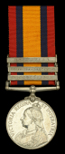 Queen’s South Africa 1899-1902, 3 clasps, Elandslaagte, Defence of Ladysmith, Transvaal (4358 Pte. H. Tucker,...