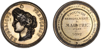 FRANCE, République Française, a silver-gilt award medal by A. Desaide adapted for the Société Centrale...