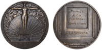 FRANCE, Cinéma, 1928, an Art Déco bronze award medal by M. Delannoy, naked figure of Venus rising in triumph from...