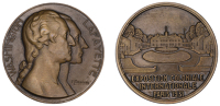 FRANCE/U.S.A., Exposition Coloniale Internationale, Paris, 1931, a bronze medal by M. Delannoy, conjoined busts of...
