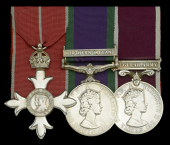 A post-War M.B.E. group of three awarded to Major M. A. Gaffney, T.D., Royal Army Pay Corps, sometime Mayor of...