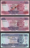 Central Bank of Solomon Islands, specimen $10, ND (1986), red SPECIMEN overprint, red De La Rue ovals and single...