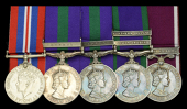 A scarce ‘double issue’ group of five awarded to Warrant Officer Class II A. D. Norfolk, Royal Engineers

War...