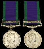 A scarce ‘double issue’ Northern Ireland pair awarded to Senior Aircraftman M. S. Abrahams, Royal Air Force,...