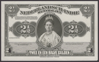 Nederlandsch-Indie Muntbiljet, obverse die proof 2 1/2 Gulden, ND (1919), two design element cut-outs at lower left...