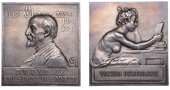 FRANCE, Société des Amis des livres [Society of Friends of Books], 1897, a silver award plaque by A.-L.-M....