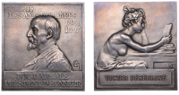 FRANCE, Société des Amis des livres [Society of Friends of Books], 1897, a silver award plaque by A.-L.-M....