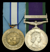 Pair: Staff Sergeant D. E. Stacey, Intelligence Corps

U.N. Medal, on UNFICYP riband; General Service 1962-2007, 1...