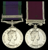Pair: Captain M. J. Flynn, Queen’s Regiment

General Service 1962-2007, 1 clasp, Northern Ireland (Lt. M. J....