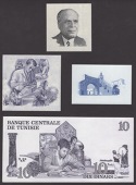 Banque Centrale de Tunisie, a complete reverse die proof of the 10 Dinars of 1973, along with a vignette that formed...